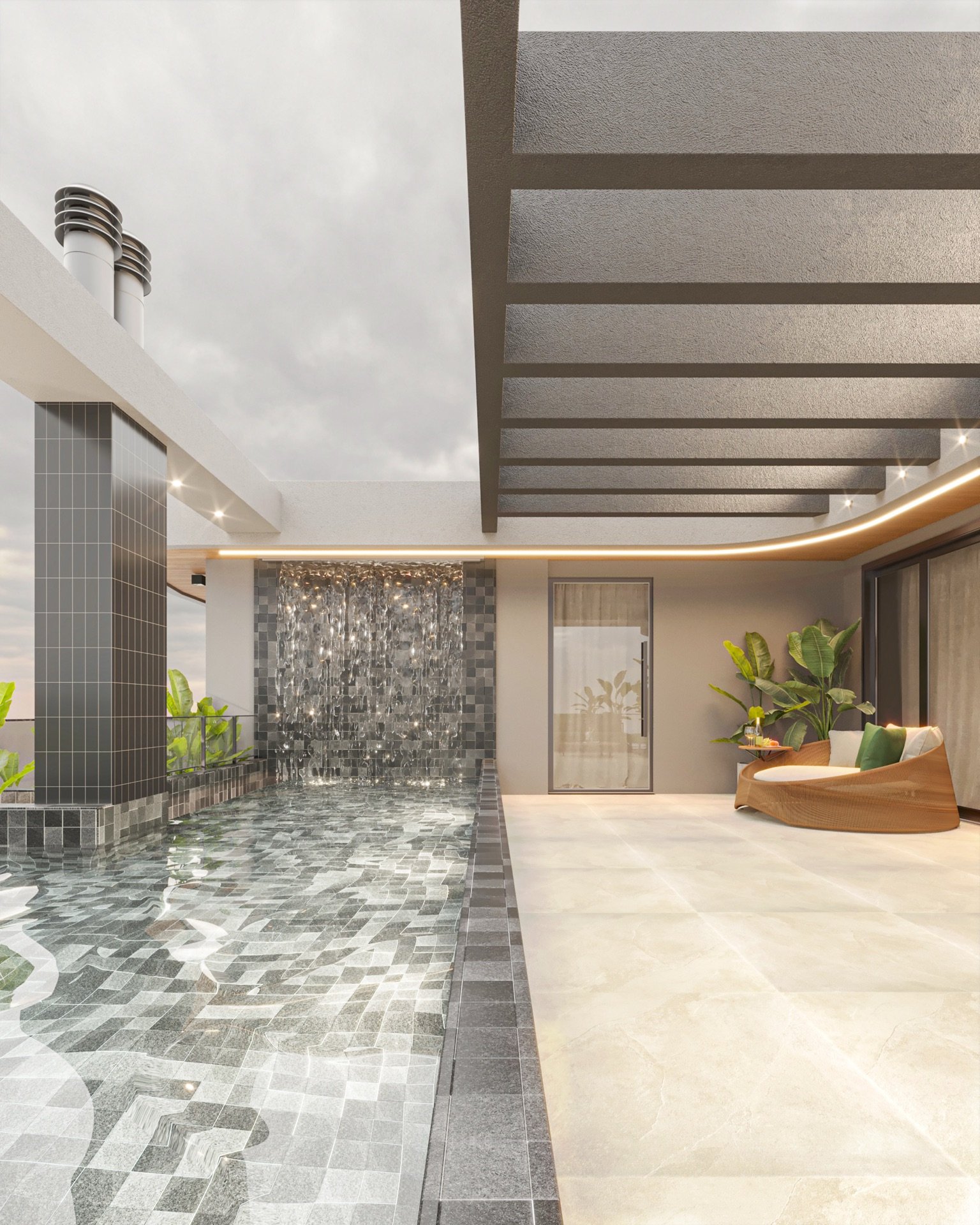 Canaã Residence - Piscina e área externa - Piscina e estar (terraço)