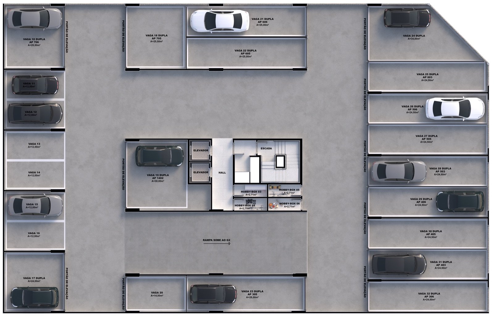 Carmel Residence - Planta humanizada - Garagem G1