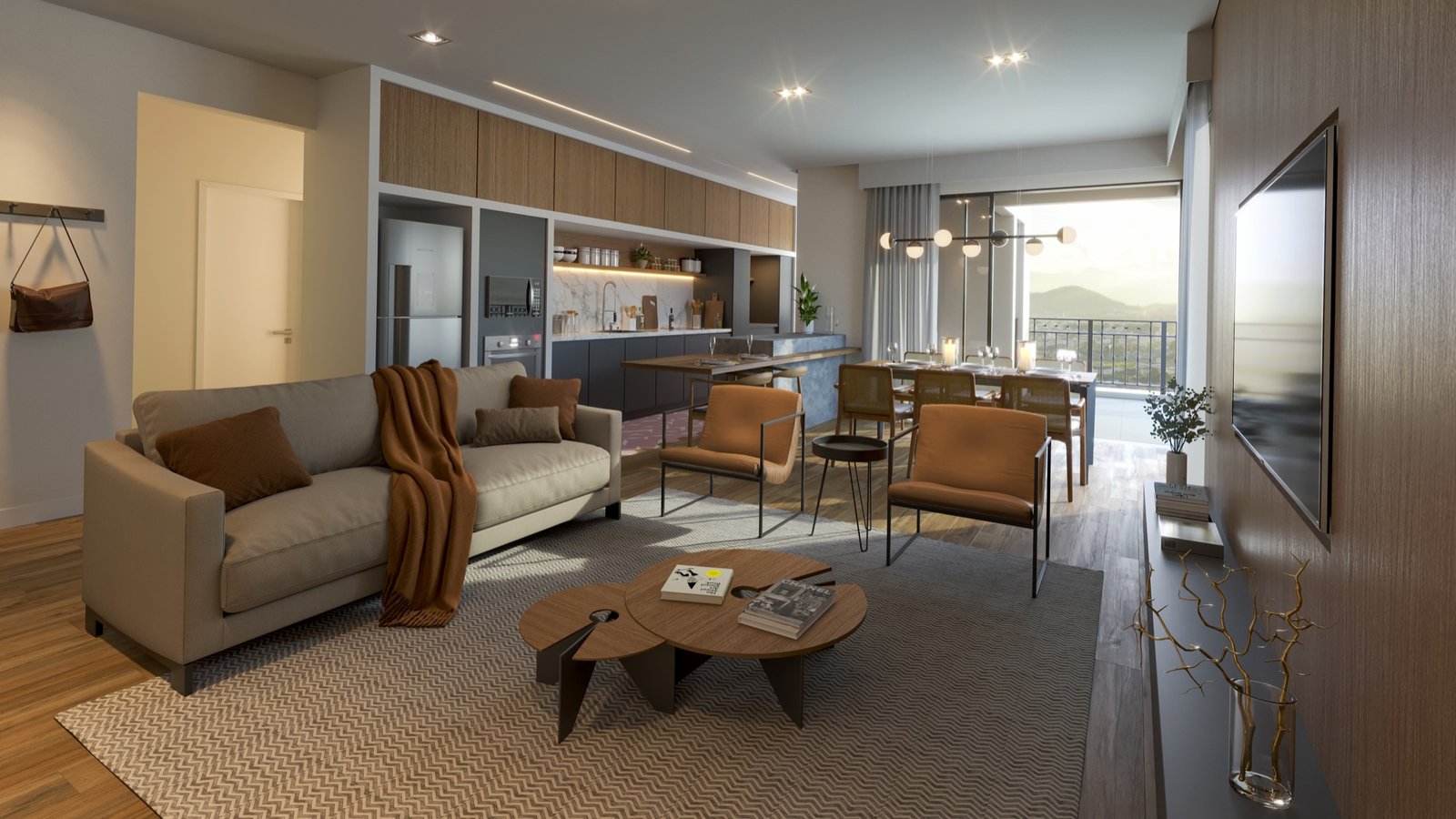 Carmel Residence - Cobertura 1401 - Sala de estar e jantar