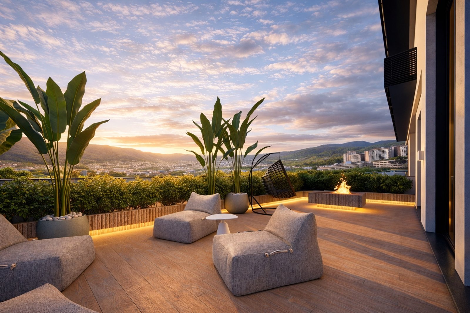 Kairós Residence - Praça de fogo e área gourmet externa 01