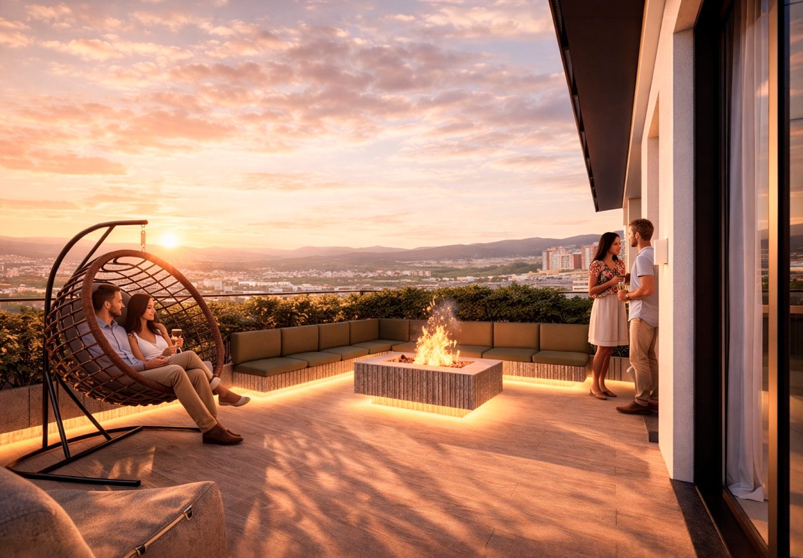 Kairós Residence - Praça de fogo e área gourmet externa 03