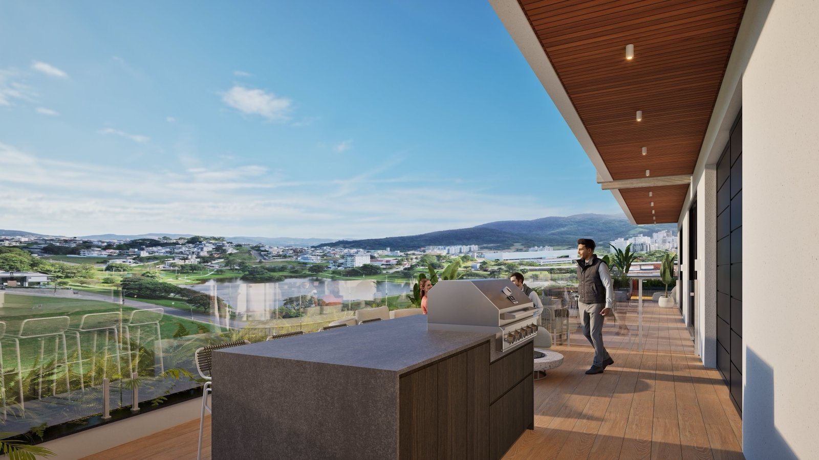 Kairós Residence - Praça de fogo e área gourmet externa 19