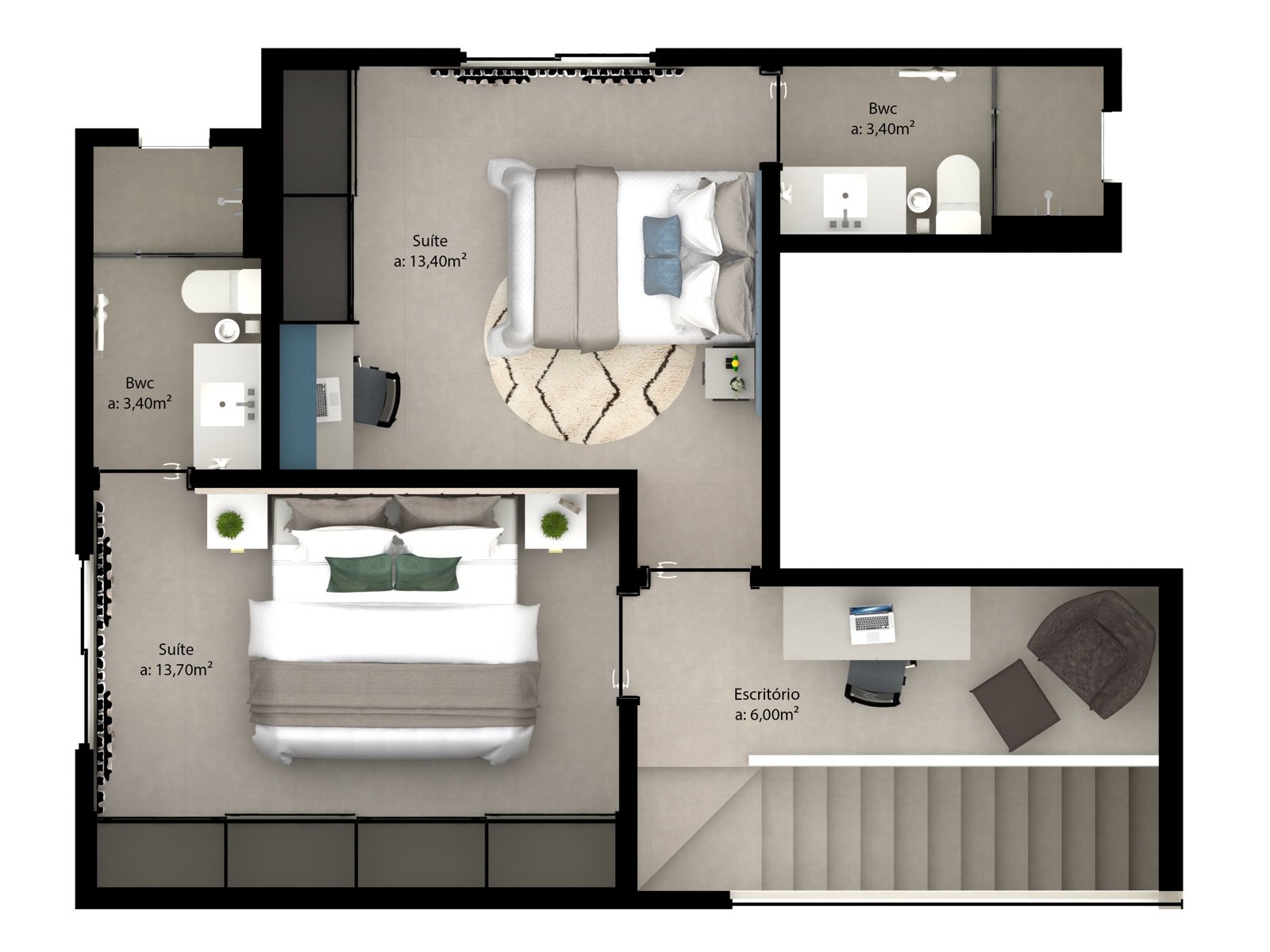 Moriah Residence - Planta humanizada - Duplex 1401 (pavimento superior)
