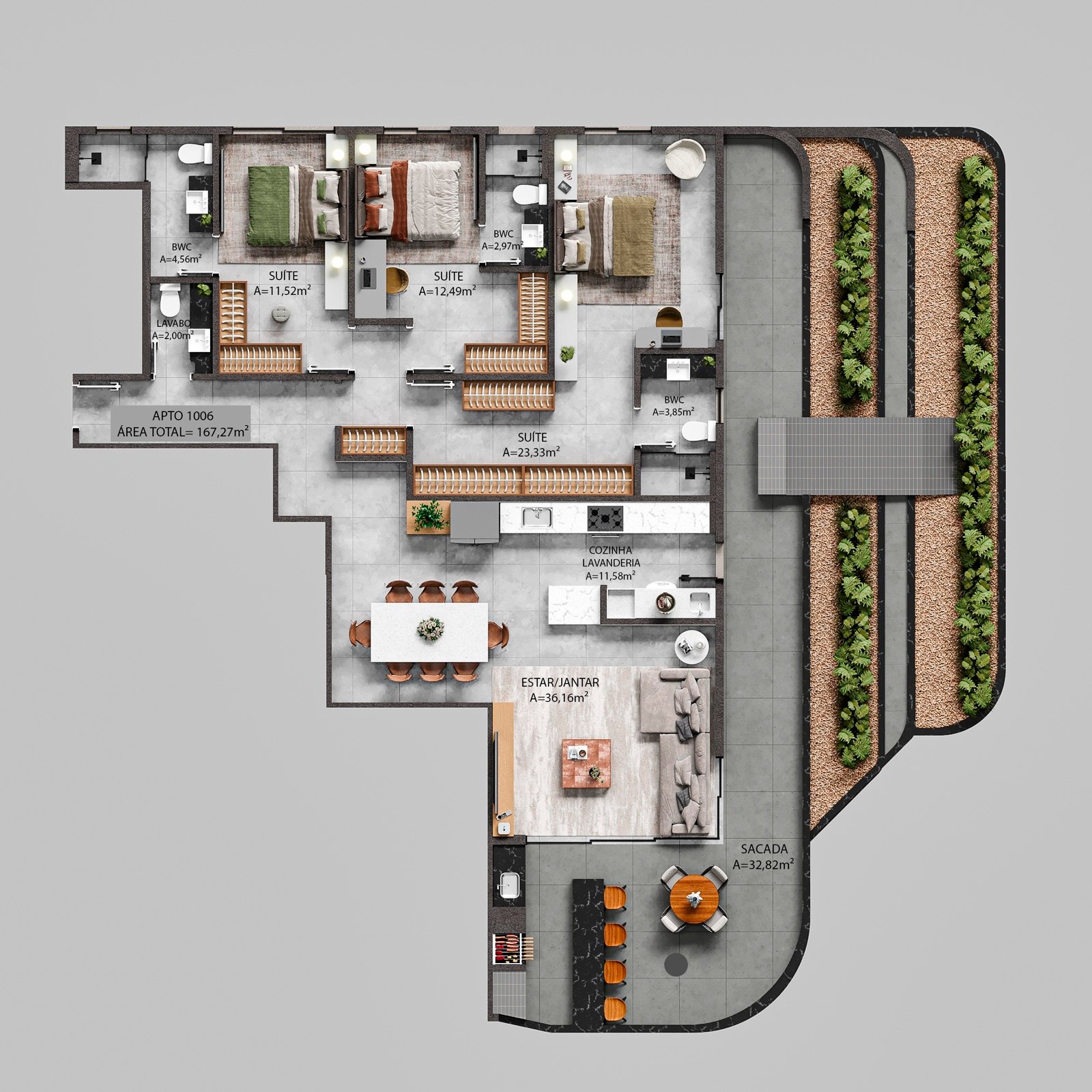 Apto 1006 (167,27 m²)
