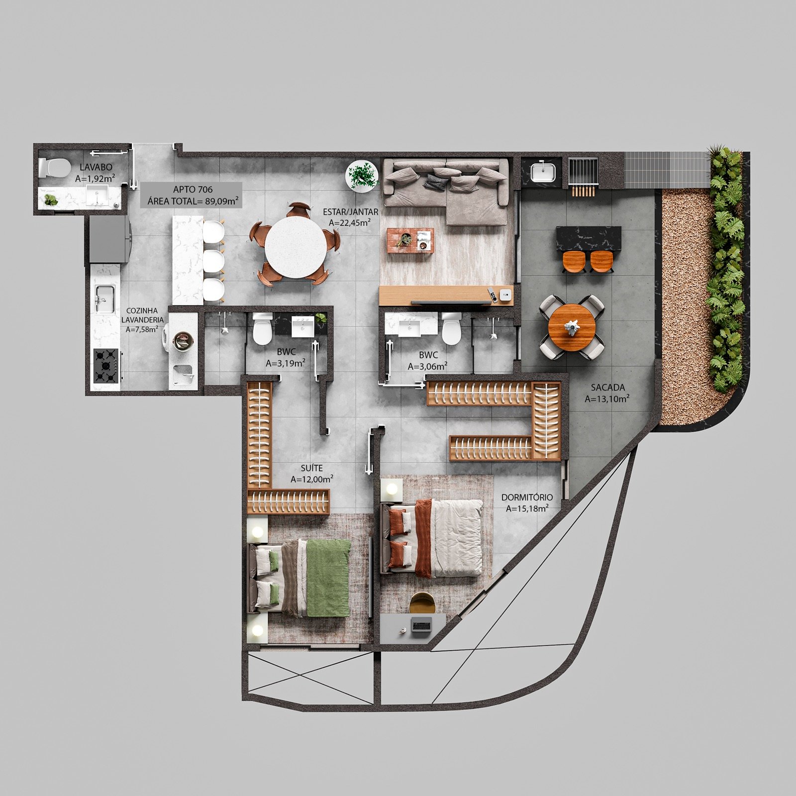 Apto 706 (90,20 m²)