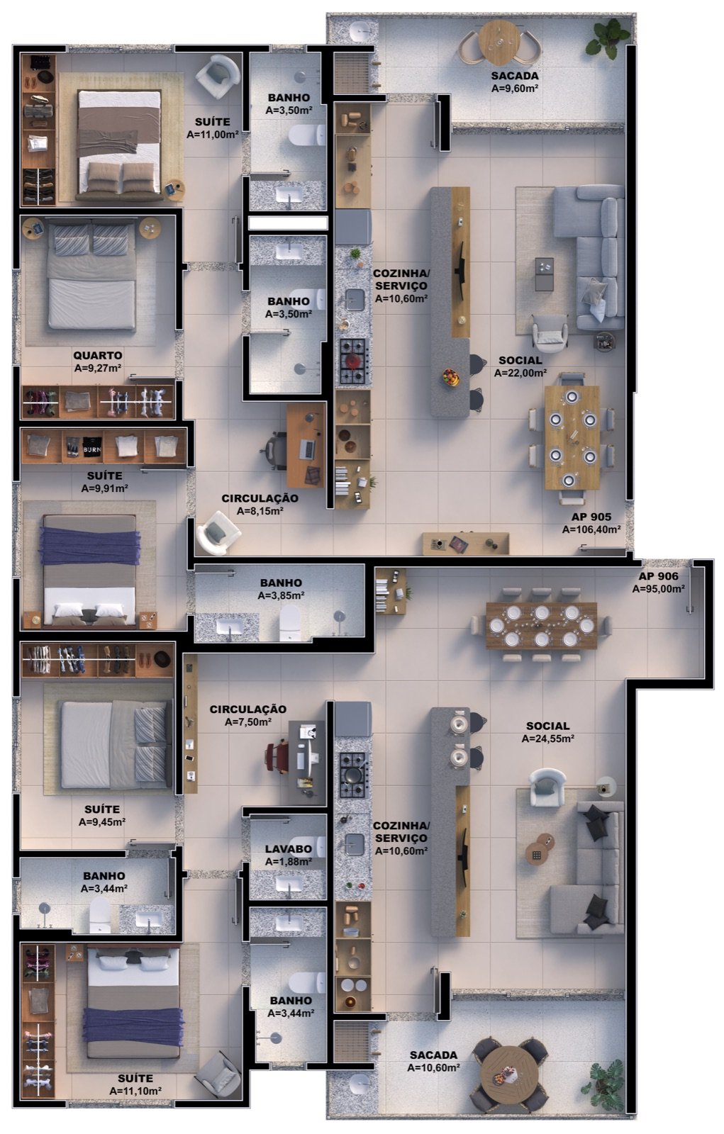 Apto 905 (106,40 m²)