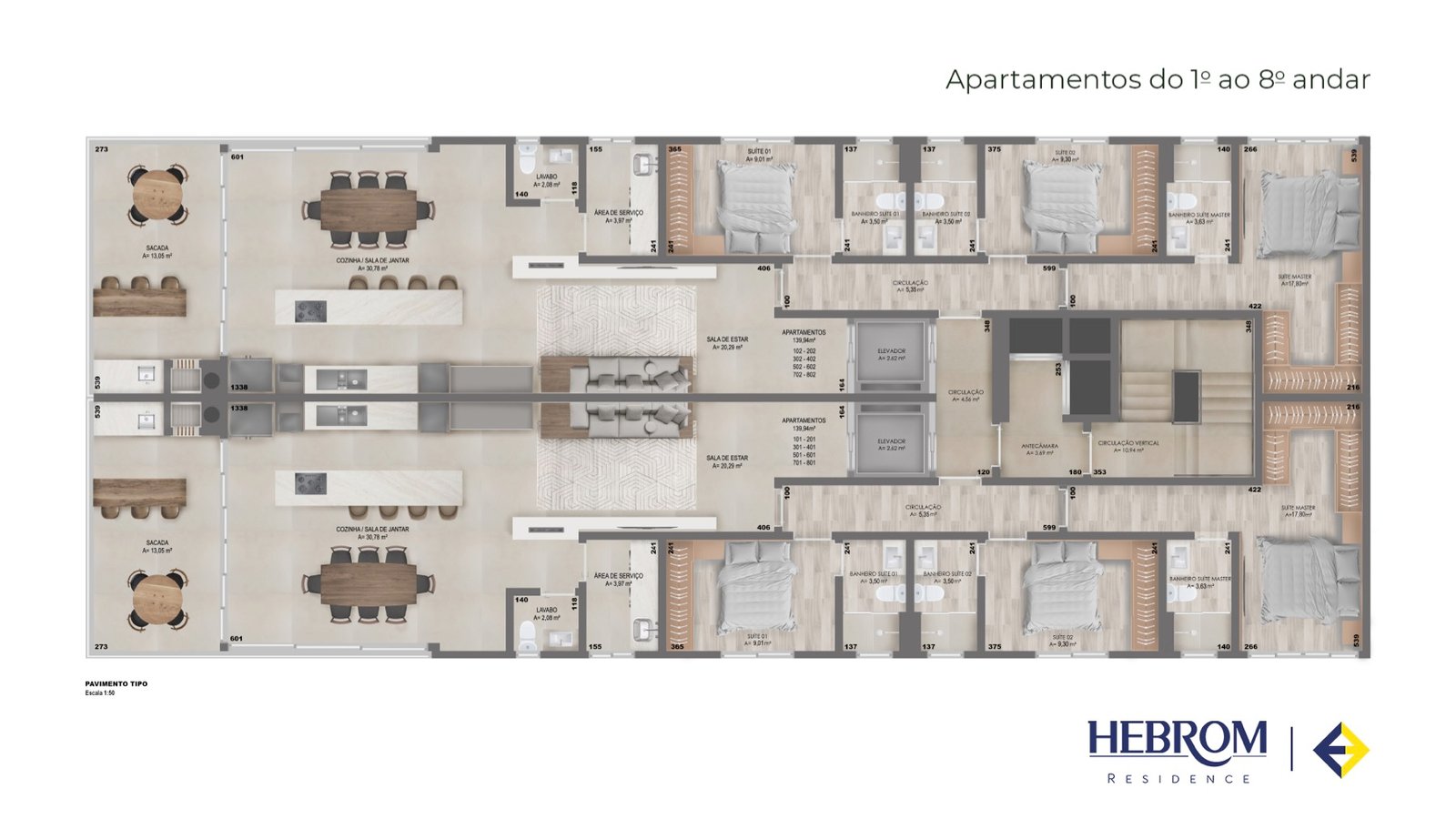 Apto 101 a 801 (139,94 m²)