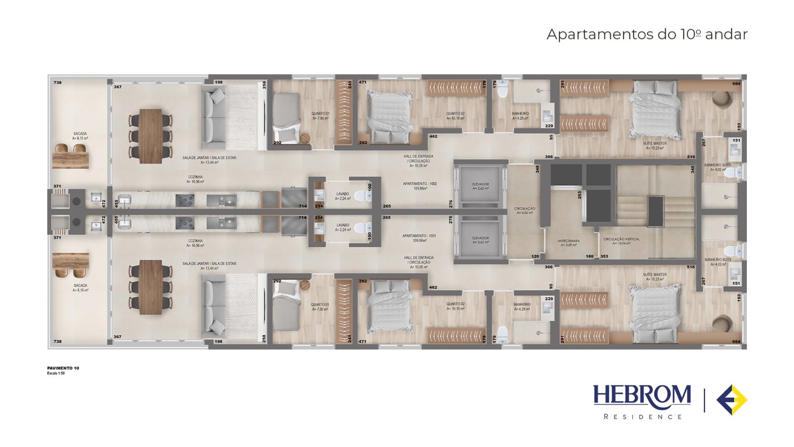 Apto 1001 e 1002 (109,86 m²)