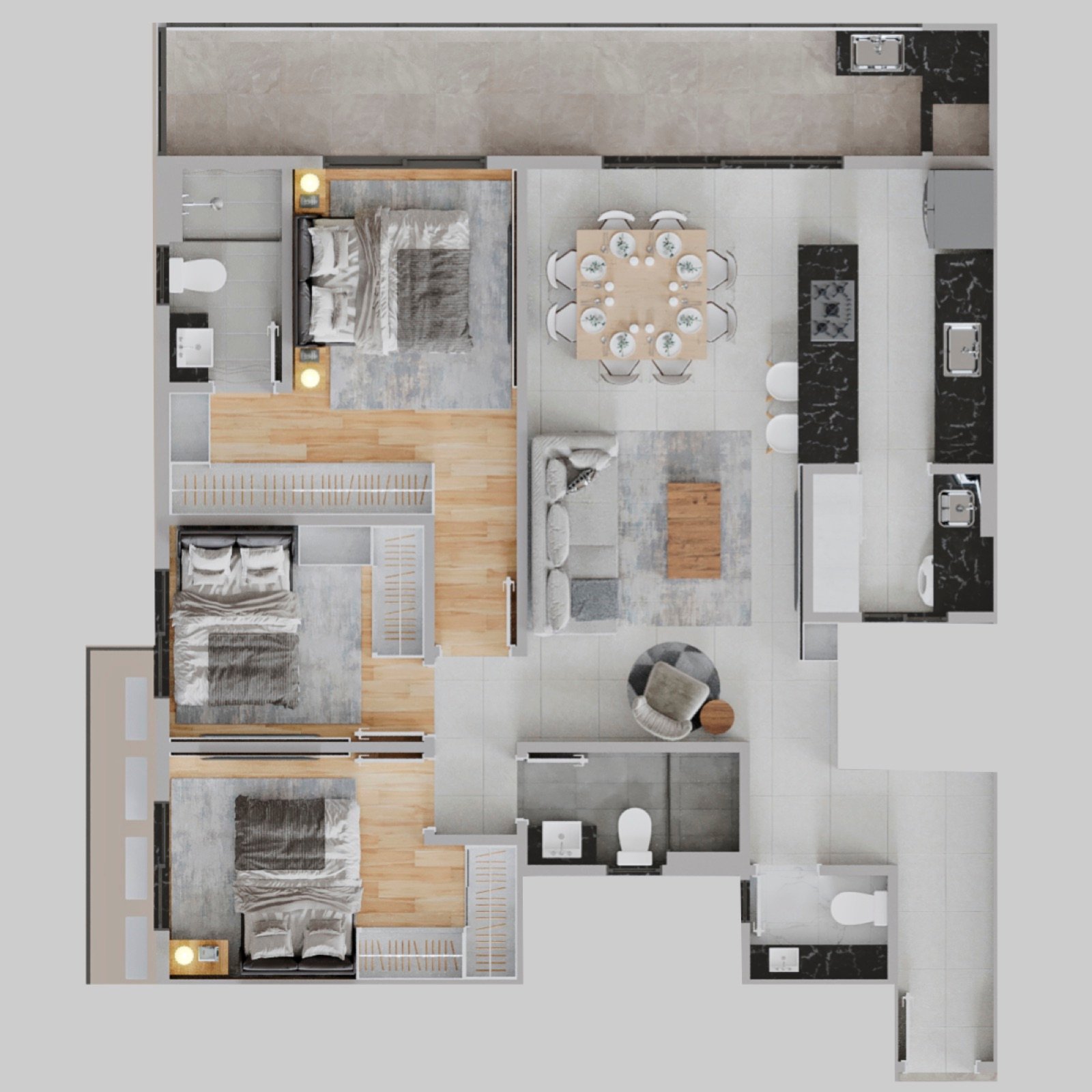 Apto 101 a 1001 (105,12 m²)