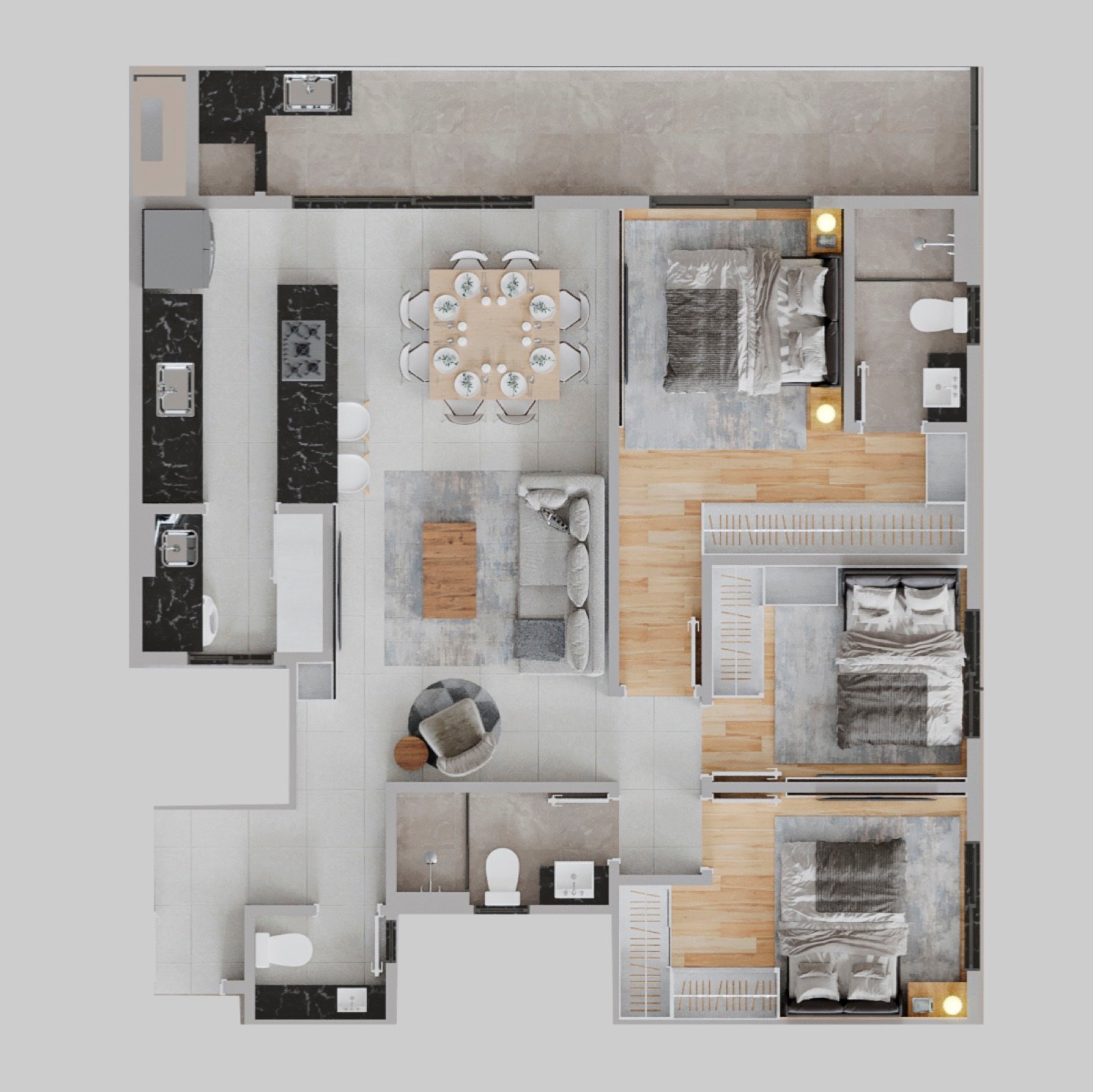 Apto 105 a 1005 (102,29 m²)
