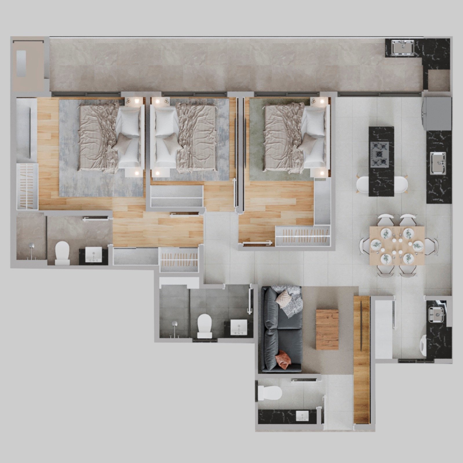 Apto 106 a 1006 (102,29 m²)