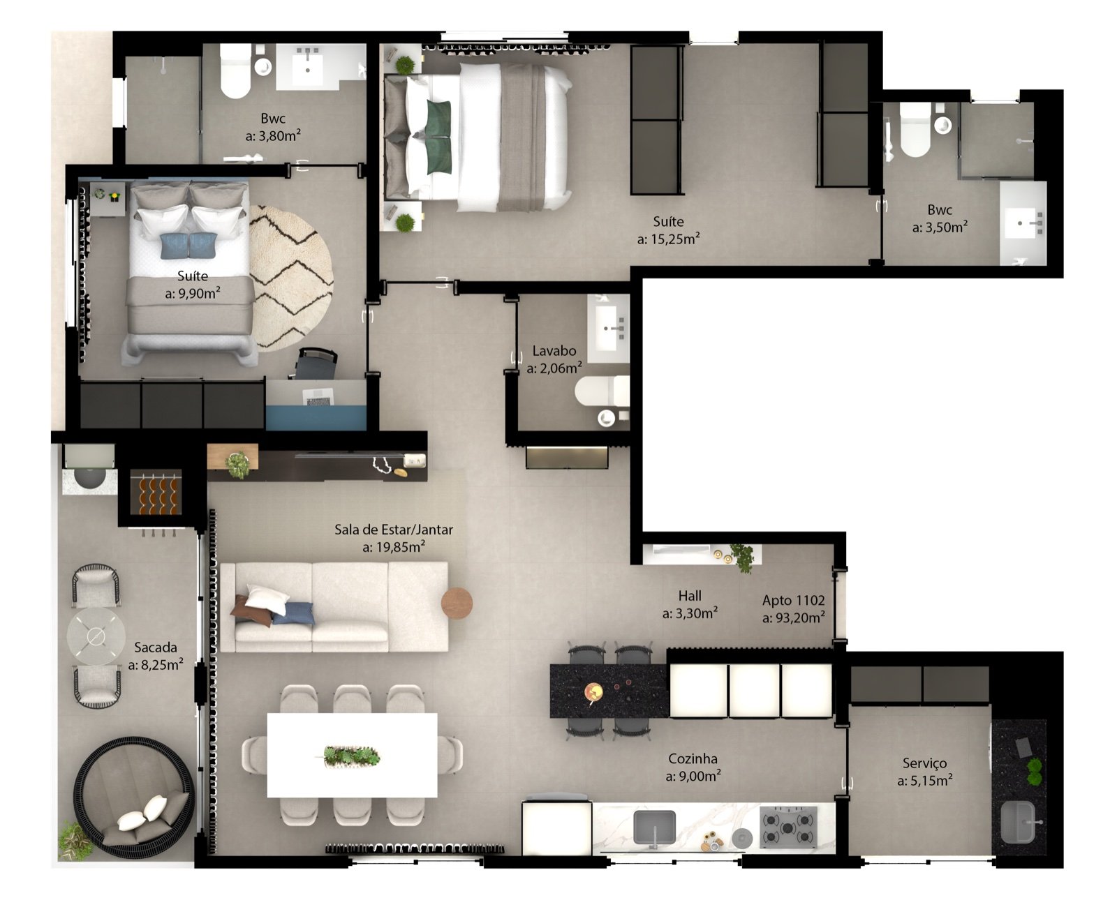 Apto 1101 (81,50 m²)