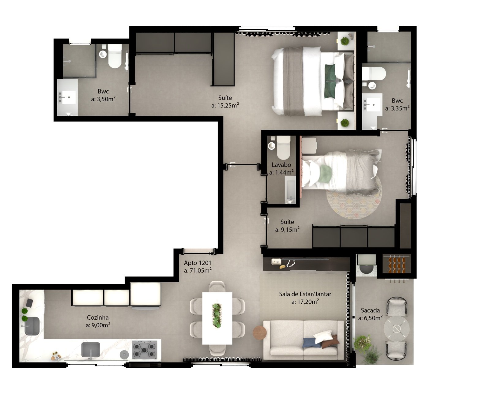 Apto 1202 (81,10 m²)