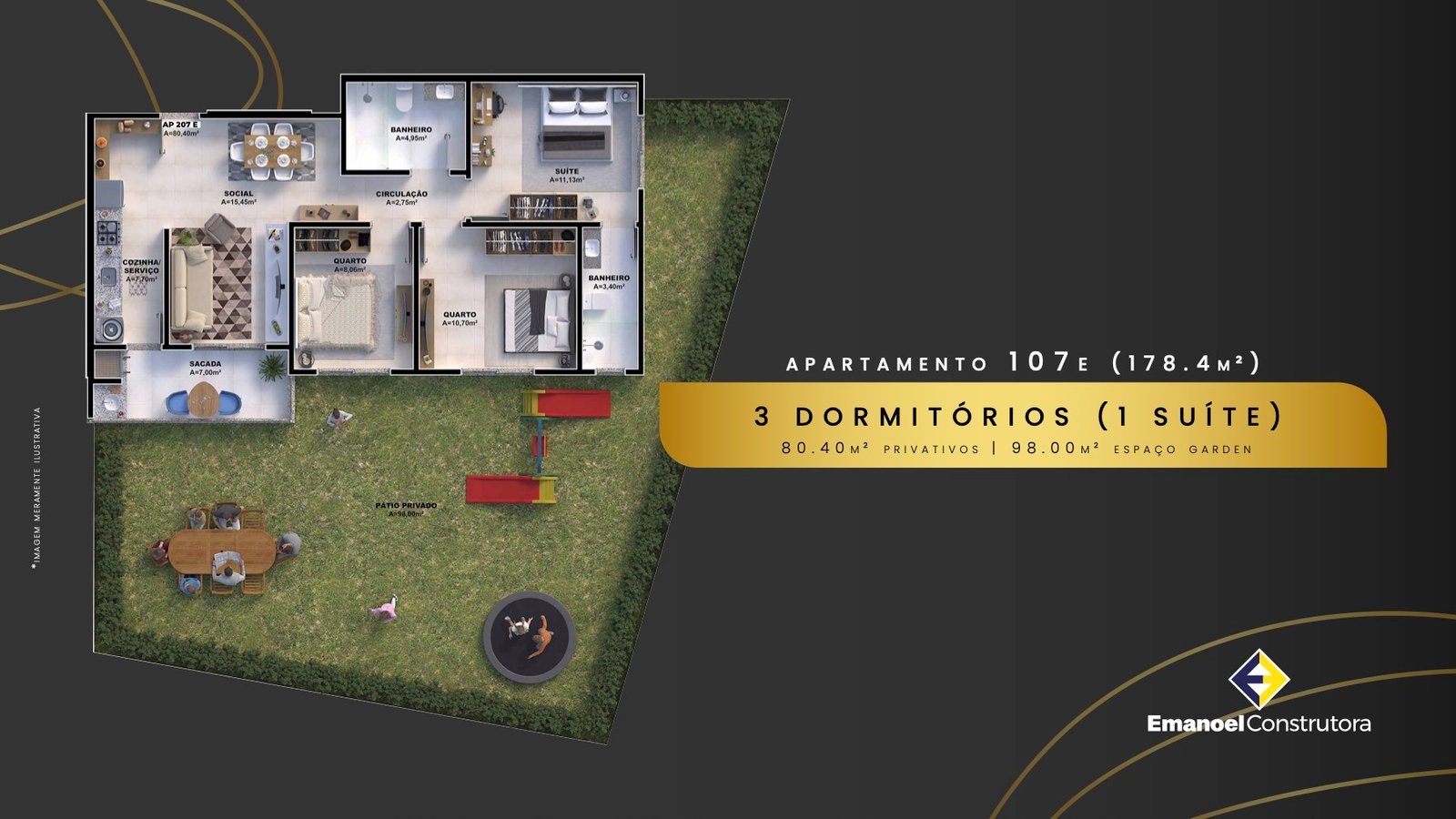 Apto 107E garden (178,4 m²)